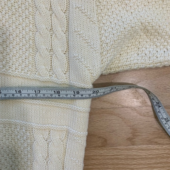 Vintage Cable Knit Fisherman Sweater Made in USA Outings Traditionals Ivory Sz M - Picture 8 of 9